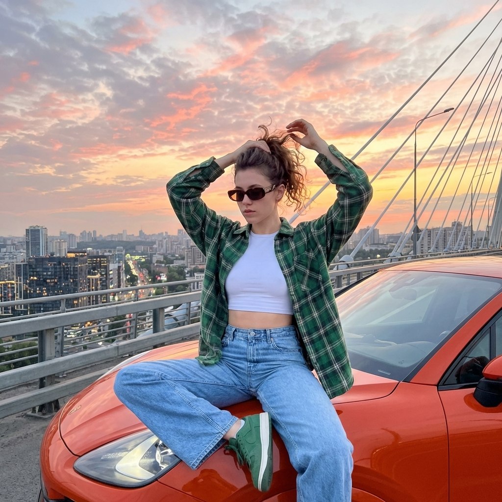 Авто на закате